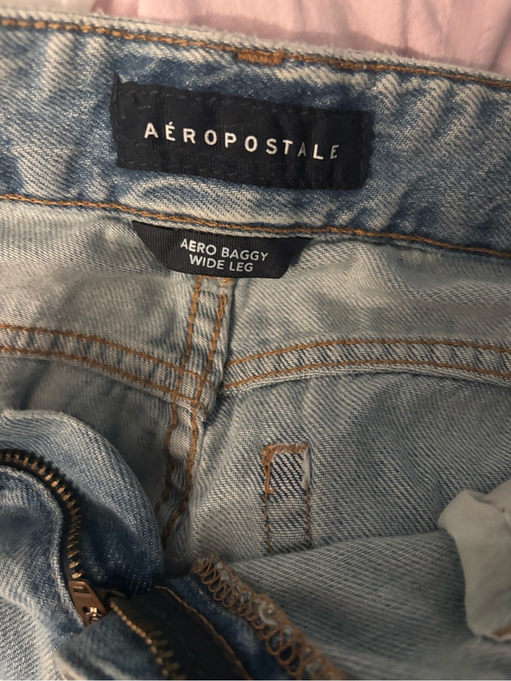 Aeropostale Light Blue Aero Baggy Wide Leg Jeans - Classic Denim
